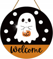 Halloween Zawieszka Na Drzwi Drewniany Szyld Powitalny Dekoracja Ścienna