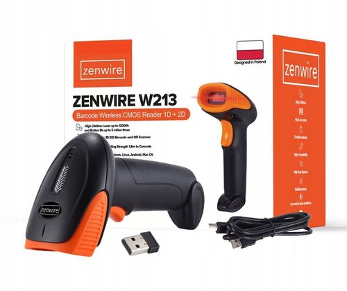 Czytnik Skaner Kodów Kreskowych i QR USB BEZPRZEWODOWY 1D 2D WiFi Zenwire na Arena.pl