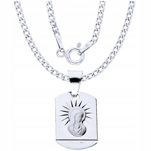 Srebrny Łańcuszek 925 Medalik Komunia Chrzest Dla Chłopca Grawer na Arena.pl