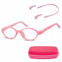ELASTYCZNE Dziecięce Oprawki Okulary zerówki owalne + Gumka SUNOPTIC + ETUI