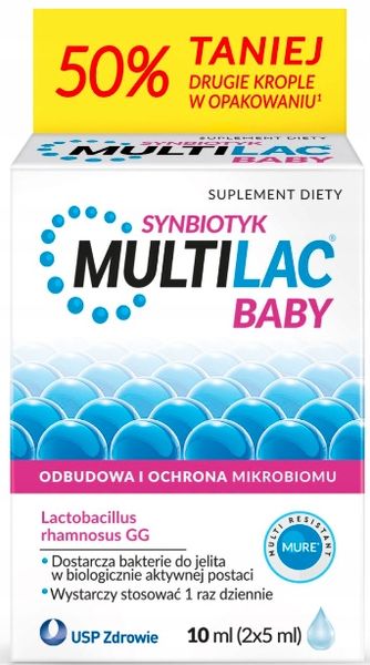 Multilac Baby Krople 10ml Synbiotyk Probiotyk zdjęcie 1