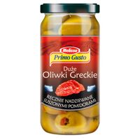 Primo Gusto Melissa Duże oliwki greckie ręcznie nadziewane pomidorami 230 g