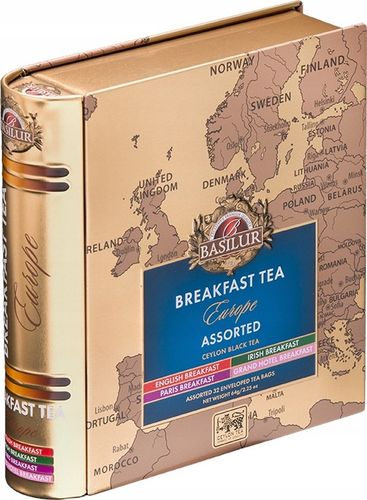 Basilur BREAKFAST EUROPE zestaw herbat 4 SMAKI na PREZENT puszka - 32 szt. na Arena.pl