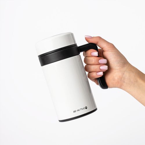 Kubek Termiczny Termos Biały Podwójne Ścianki Duży 450Ml Na Kawę Herbatę na Arena.pl