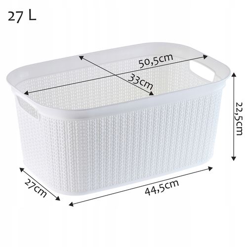 KOSZ NA BIELIZNĘ PRANIE PUDEŁKO POJEMNIK BIAŁY 27L na Arena.pl