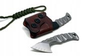 Nóż na szyję kieszonkowy NECK stal skórzane etui EDC MBB KK22 sznurek