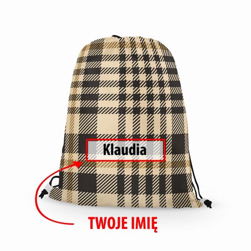 WORKO-PLECAK z Twoim imieniem Brązowa krata I 027 na Arena.pl