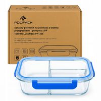 LUNCHBOX POJEMNIK SZKLANY NA ŻYWNOŚĆ 3-komorowy śniadaniówka 1050 ml