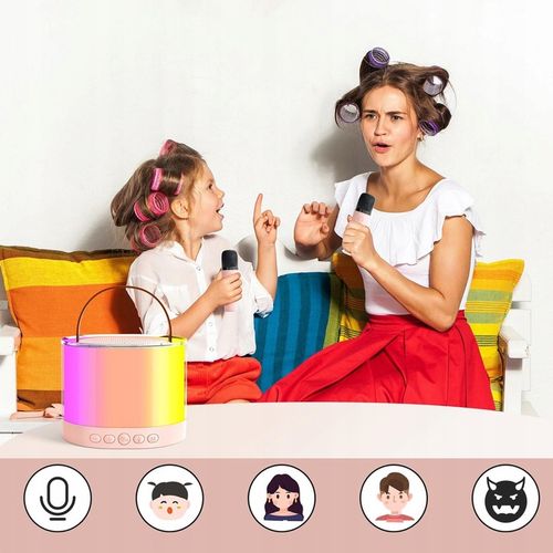 ZESTAW KARAOKE GŁOŚNIK BLUETOOTH 2 MIKROFONY USB MINI JACK NA IMPREZY na Arena.pl