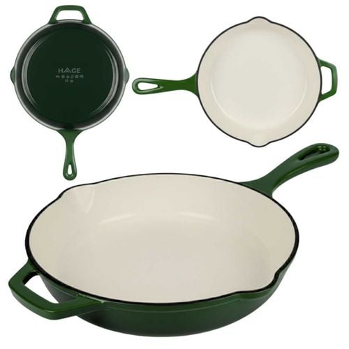 emaliowana patelnia żeliwna 26cm hage zielona na Arena.pl