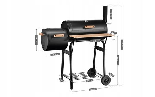 GRILL WĘGLOWY OGRODOWY WĘDZARNIA MARK ADLER ROAST 7.0 NA KÓŁKACH TERMOMETR na Arena.pl