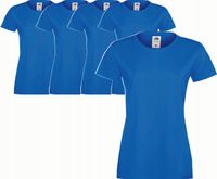 KOSZULKI DAMSKIE BAWEŁNIANE ROZMIAR S NIEBIESKIE 5 SZTUK