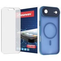 szkło hybrydowe do iphone 17 air + magsafe etui niebieskie tpu