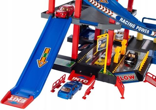 Garaż Parking Samochodowy 4-piętrowy Zjeżdżalnia dla Autek 4 Poziomy Myjnia na Arena.pl