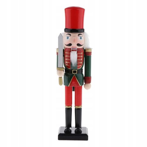 30cm Drewniany Dziadek do Orzechów Solider Figury Model Pacynka Lalka na Arena.pl