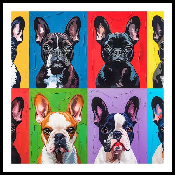 Plakat 80x80cm Buldogi Francuskie zdjęcie 3