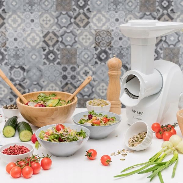 Maszynka do mięsa Smapp z szatkownicą 489.81 + tarka do chipsów i sitko 10 zdjęcie 2