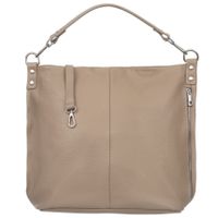 VERA PELLE torebka damska skórzana worek z paskiem na ramię V388 beżowa