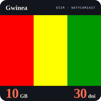 Karta eSIM Internet Gwinea 10 GB na 30 dni - bez rejestracji