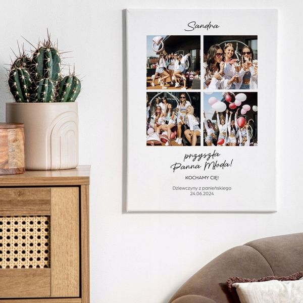 Obraz na płótnie 30x40 dowolne zdjęcie z NADRUKIEM PREZENT dla PANNY MŁODEJ zdjęcie 2