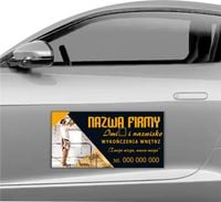 MAGNES NA SAMOCHÓD MAGNETYCZNA REKLAMA 60X30 WYKOŃCZENIA WNĘTRZ NAZWA FIRMY