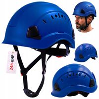 Kask OCHRONNY Hełm ROBOCZY budowlany BHP LEKKI alpinistyczny NIEBIESKI