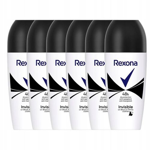 Rexona Invisible On Black+White Clothes antyperspirant 6x50ml na Arena.pl