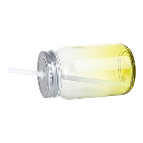 Kubek szklany Mason Jar 450 ml bez uszka do sublimacji - limonkowy gradient na Arena.pl