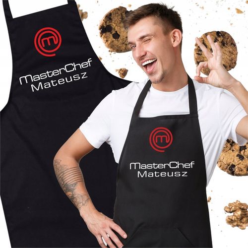 BAWEŁNIANY FARTUSZEK FARTUCH KUCHENNY Z NADRUKIEM PREZENT Z IMIENIEM WZORY na Arena.pl
