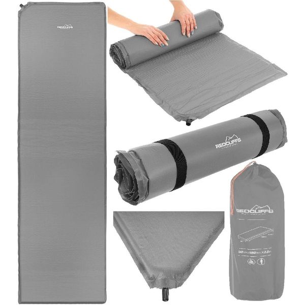 MATA SAMOPOMPUJĄCA TURYSTYCZNA MATERAC 180x50x2,5CM REDCLIFFS SZARA zdjęcie 10