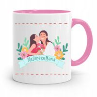 Kubek Różowy Prezent Dla Mamy Najlepsza Mama Z Nadrukiem Ze Zdjęciem