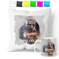 ZESTAW: KUBEK + POSZEWKA - WIEDŹMIN WITCHER - PREZENT WIELE WZORÓW + IMIĘ