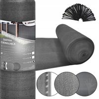 SIATKA CIENIUJĄCA 90% MASKUJĄCA OGRODZENIE 1,5x50m + OPASKI ZACISKOWE SZARA