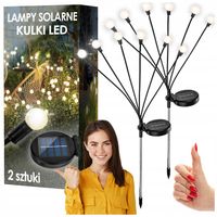LAMPA SOLARNA OGRODOWA LED KULA LAMPY SOLARNE 2 SZT KULKI 70 CM