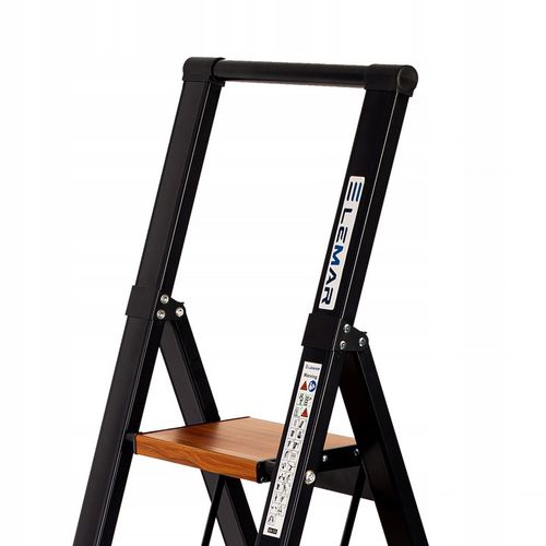 Drabina aluminiowa domowa składana 4 stopniowa LEMAR drewno Slim Space na Arena.pl