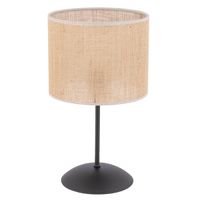 Jutowa lampka nocna Rondo 5100 TK Lighting okrągła czarna beżowa