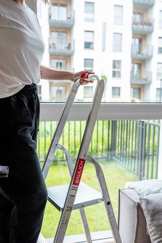 Drabina aluminiowa domowa 7 stopniowa składana BAULICH hak i stopki GRATIS! na Arena.pl