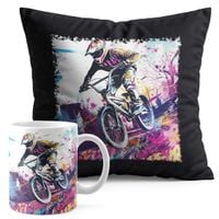 ZESTAW KUBEK + PODUSZKA CZARNA - ROWER BMX MTB SPORT