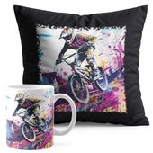 ZESTAW KUBEK + PODUSZKA CZARNA - ROWER BMX MTB SPORT