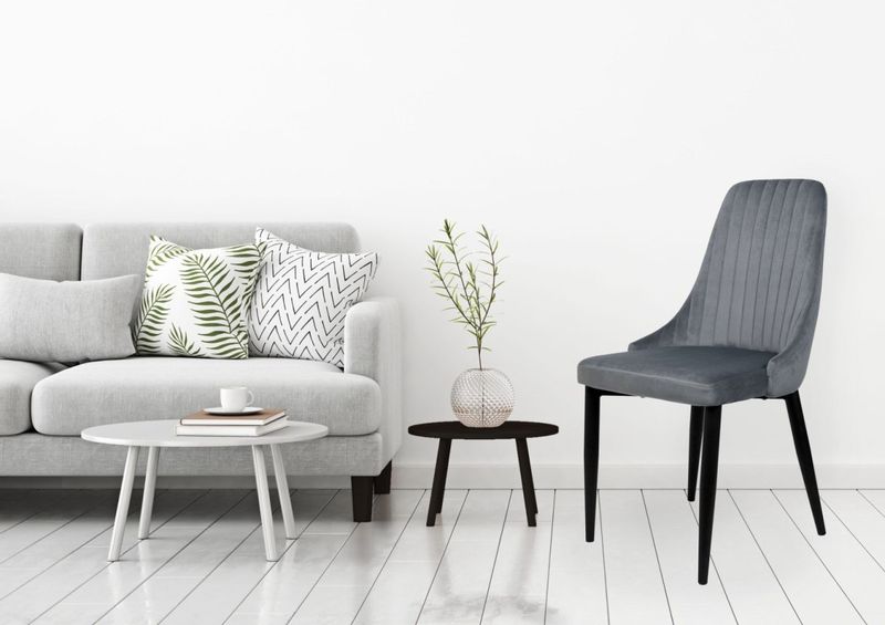 Krzesło welurowe LORIENT VELVET grafitowe zdjęcie 2