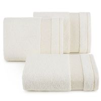 Ręcznik frotte z kolorową bordiurą NESSY 50X90 kremowy