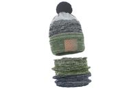 Pupill METRO komplet na zimę dla chłopca z pomponem zielony 54-56