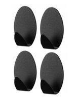 Wieszak stalowy owalny samoprzylepny NIKO Black 4 szt. czarny mat