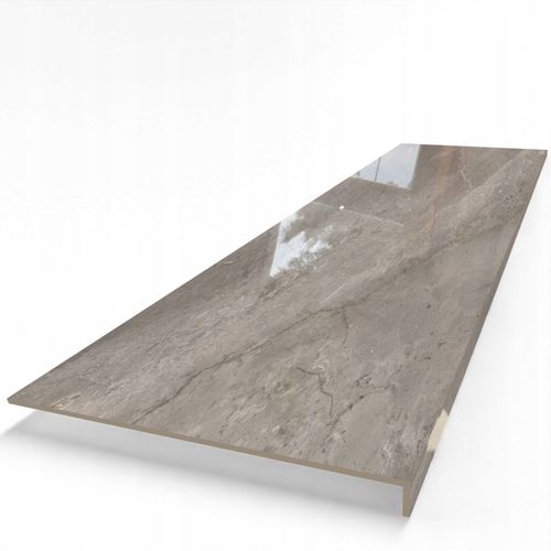 Płytki na schody polerowane, szary marmur, bez nacięć, minimalizm 140x30 na Arena.pl