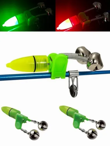 ZESTAW 2x SYGNALIZATOR WĘDKE SZCZYTÓWKĘ DZWONEK ŚWIETLIK + DIODA LED FEEDER na Arena.pl