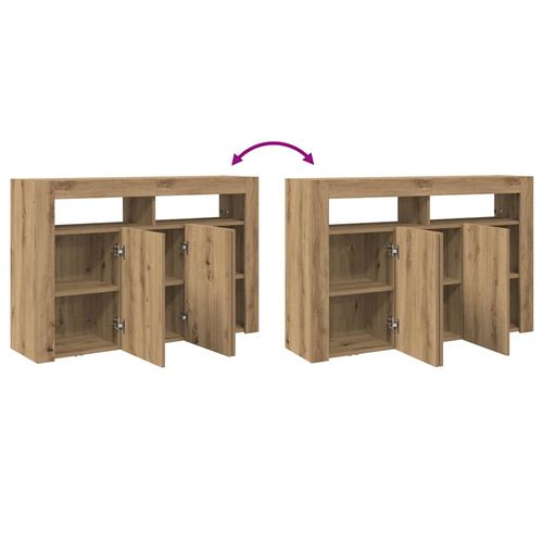 Bufet dąb artisan 116 x 30 x 75 cm Materiał drewnopochodny na Arena.pl