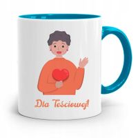 Kubek Błękitny Prezent Dla Teściowej Dla Teściowej Z Nadrukiem Ze Zdjęciem