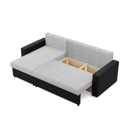 Narożnik uniwersalny, CAPERO, ekoskóra, 231cm, czarny, szary | TYLETEGOTU na Arena.pl