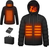 Kurtka męska ANTARCTICA GEAR, 16000 mAh, rozmiar 3XL, czarna