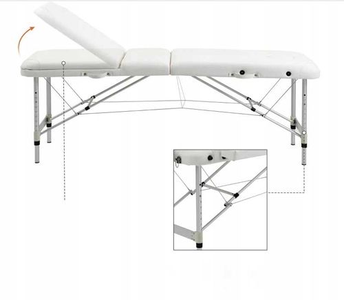 łóżko do masażu składane aluminiowe białe pako 700-039wt na Arena.pl